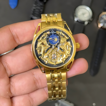 Fitron Automatic Watch Skeleton Black Dial