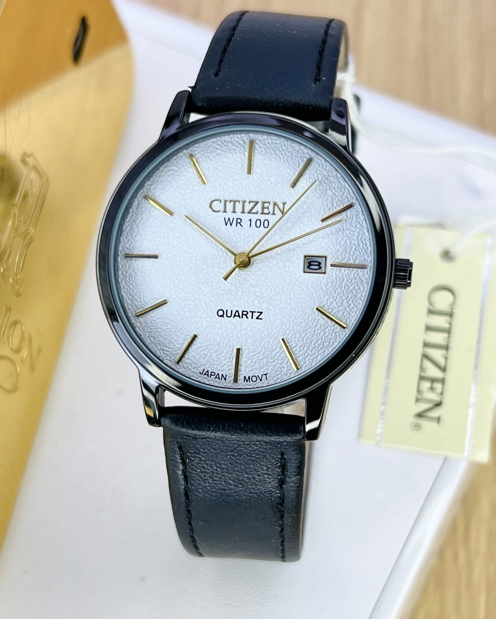 Citizen WR 100 Ultra-Slim Leather Strap Watch