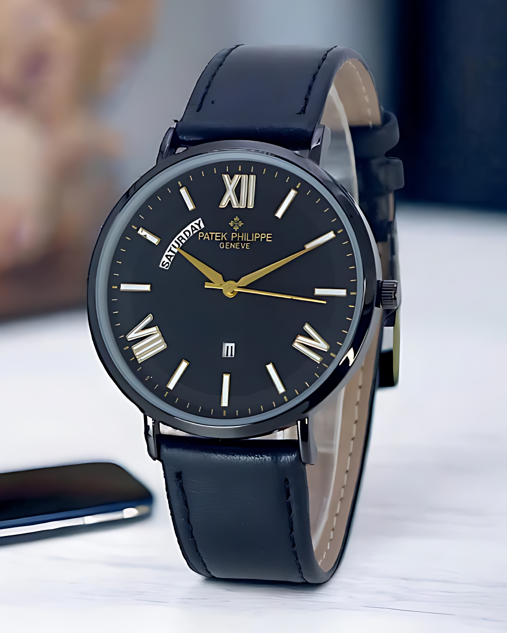 Patek Philippe Slim Leather Strap Watch