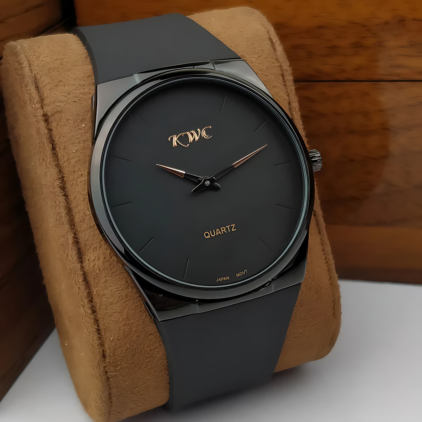 K-805 | Black/Brown Silicone Strap Watch