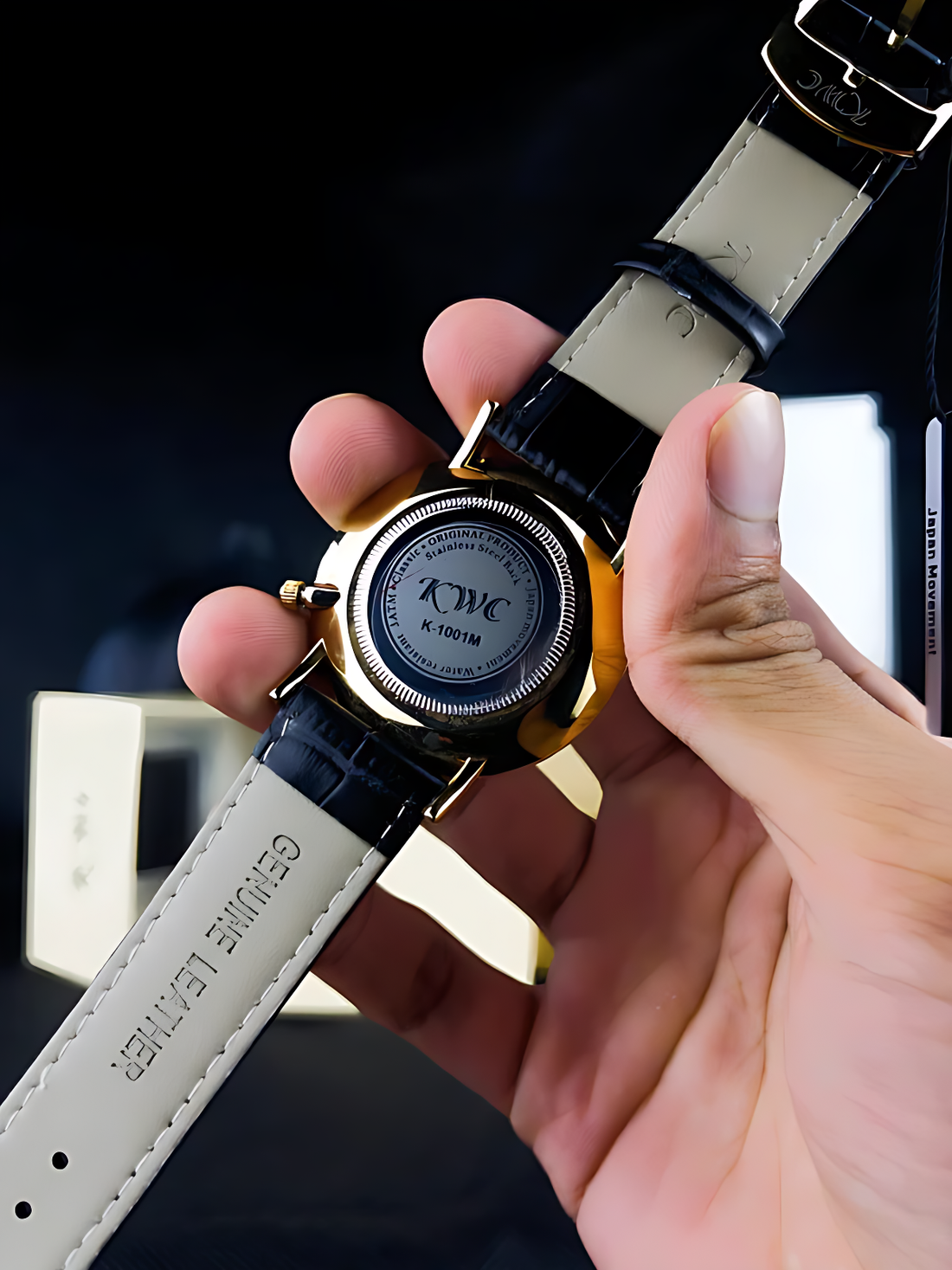 K-1001 | Silver Dial with Black Strap Watch